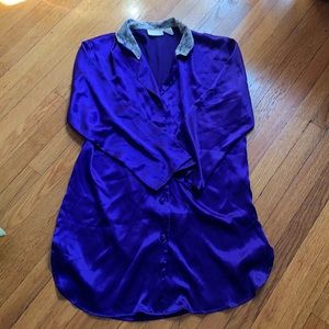 Vintage Victoria’s Secret Satin Sleep Shirt, Purple, Size S